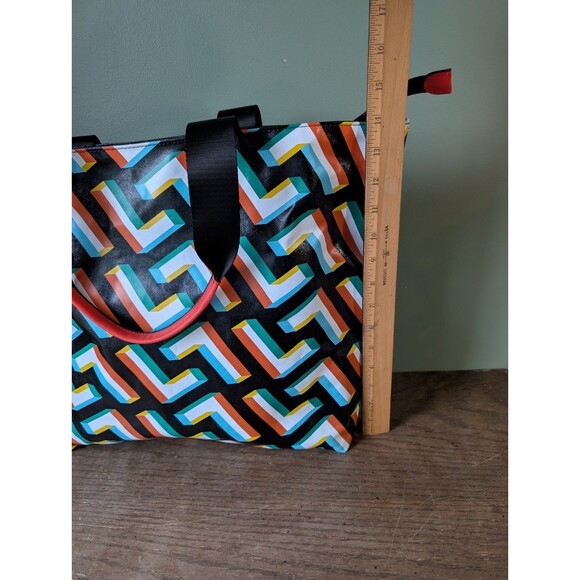 Karl Lagerfeld Paris Geometric Multicolor Tote Bag Purse Excellent Condition - Picture 12 of 15